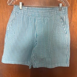 Women’s blue/white striped seersucker shorts in size 8